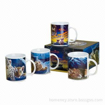 11oz 305g Ceramic Mugs with Animal Decal Decoration